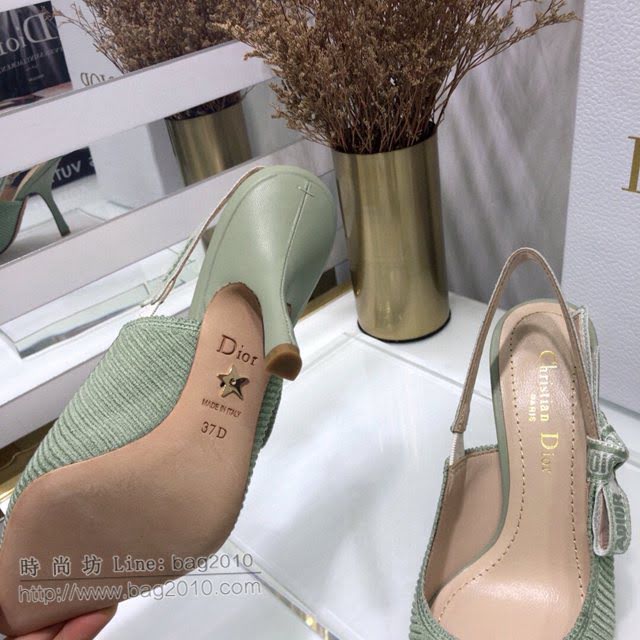 DIOR女鞋 迪奧2021專櫃新款Slingback鏤空刺繡網面高跟涼鞋 J’ADIOR尖頭露跟涼鞋  naq1475